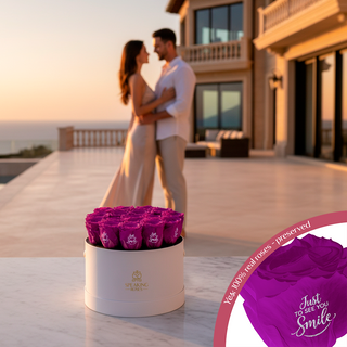 Magnaro Bloom - Just To see you Smile - 17 Personalized Roses - 100% Real (Preserved-Eternal)