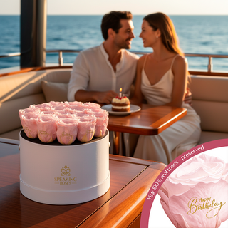 Magnaro Bloom - Happy Birthday -17 Personalized Roses - 100% Real (Preserved-Eternal)