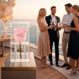 Luxara Uno –  Happy Birthday - Personalized Rose - 100% Real (Preserved-Eternal)