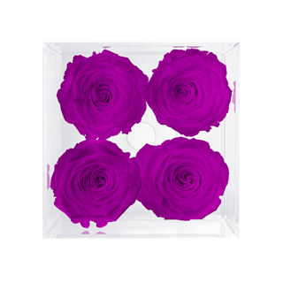 Luxara Cua – Just To See You Smile - 4 Personalized Roses - 100% Real (Preserved-Eternal)