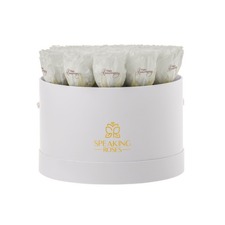 Magnaro Bloom - Happy Aniversary - 17 Personalized Roses - 100% Real (Preserved-Eternal)